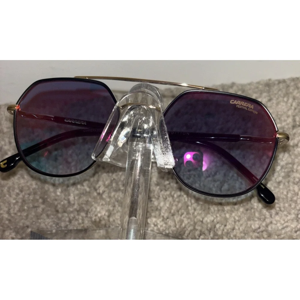 New Carrera 303/S Festival Edition Sunglasses Gold Blue Red $148 Unisex Aviator